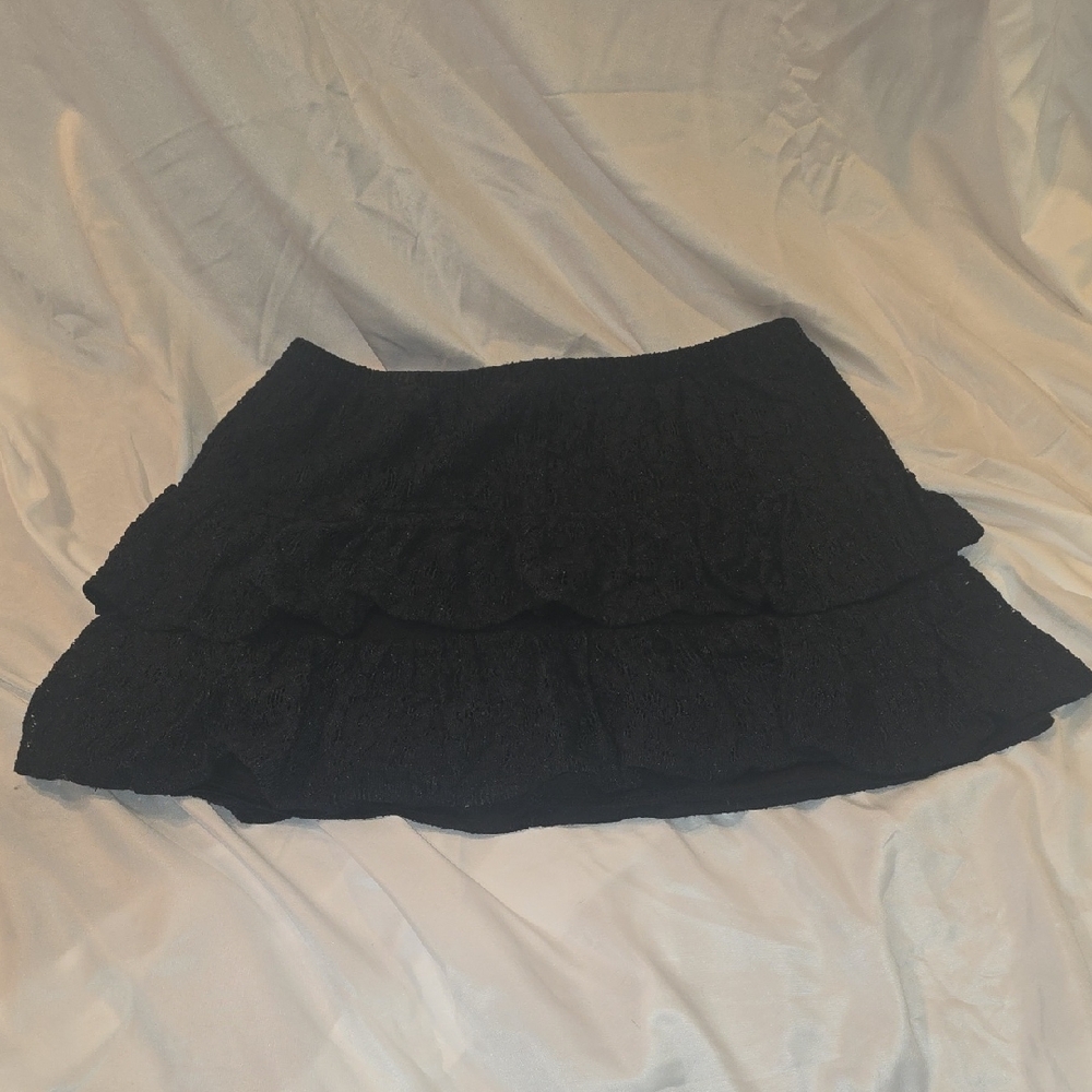 Elegant Black Tiered Skirt